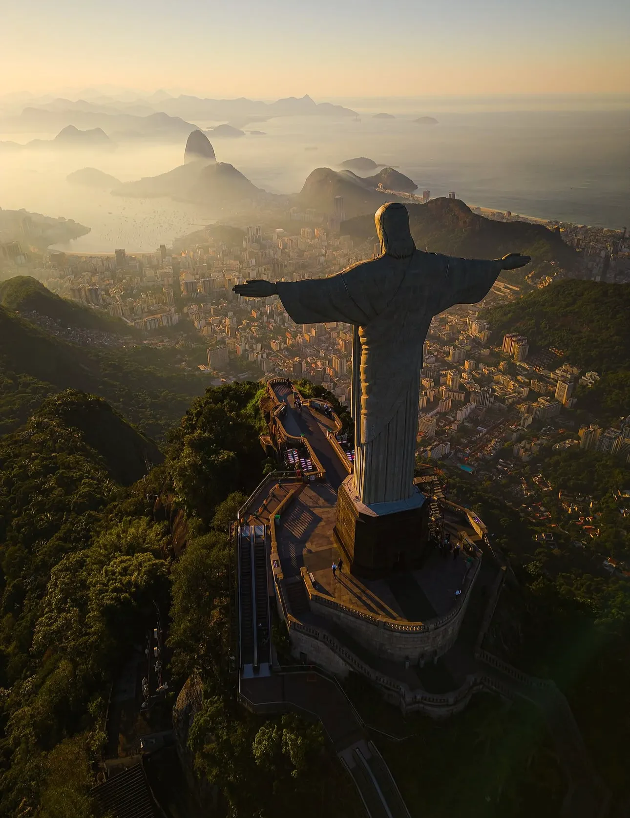 Christ the Redeemer overlooking Rio de Janeiro at sunrise, Chef Kaynan's hometown